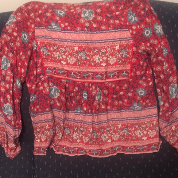 SPELL AND THE GYPSY FOLKTOWN BLOUSE WINE LARGE ORIGINAL DROP - Picture 7 of 8